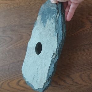 Ikebana natural slate flower arranging Japanese style vase with frog